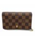 LOUIS VUITTON（ルイ ヴィトン）の古着「2つ折り財布/ダミエ/ポルトモネ・ビエ・トレゾール」｜ブラウン