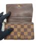 中古・古着 LOUIS VUITTON (ルイ ヴィトン) 2つ折り財布/ダミエ/ポルトモネ・ビエ・トレゾール ブラウン：4500円