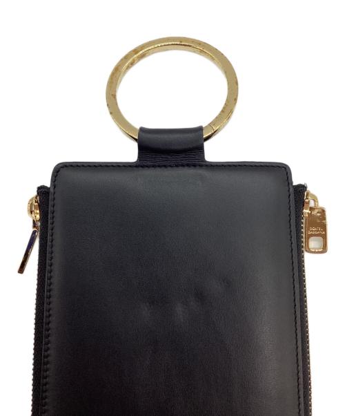 DOLCE & GABBANA（ドルチェ＆ガッバーナ）DOLCE & GABBANA (ドルチェ＆ガッバーナ) クロスボディバッグ ブラック×ゴールドの古着・服飾アイテム