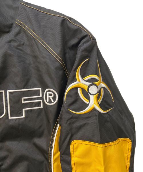 HUF（ハフ）HUF (ハフ) レーシングジャケット ブラック×イエロー サイズ:Lの古着・服飾アイテム