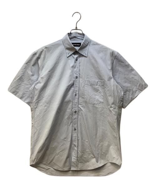 BALENCIAGA（バレンシアガ）BALENCIAGA (バレンシアガ) 半袖シャツ/バックロゴプリントBDシャツ ブルー サイズ:37の古着・服飾アイテム