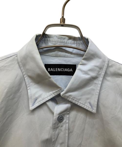 BALENCIAGA（バレンシアガ）BALENCIAGA (バレンシアガ) 半袖シャツ/バックロゴプリントBDシャツ ブルー サイズ:37の古着・服飾アイテム
