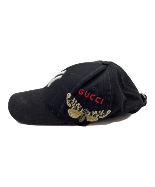 GUCCI（グッチ）GUCCI (グッチ) MLB (エムエルビー) キャップ ブラックの古着・服飾アイテム