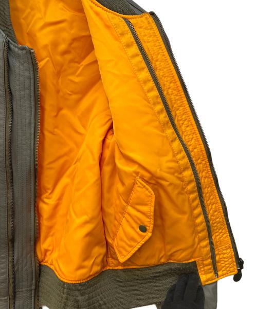 KADOYA（カドヤ）KADOYA (カドヤ) レザージャケット グリーン×オレンジ サイズ:Lの古着・服飾アイテム