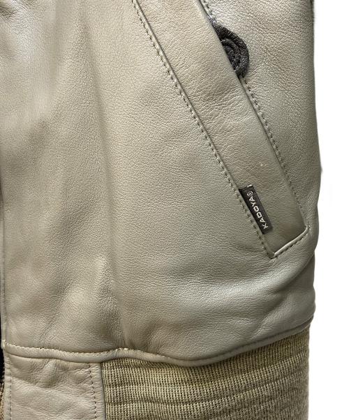 KADOYA（カドヤ）KADOYA (カドヤ) レザージャケット グリーン×オレンジ サイズ:Lの古着・服飾アイテム