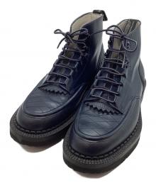 foot the coacher（フットザコーチャー）の古着「レザーブーツ」｜ネイビー