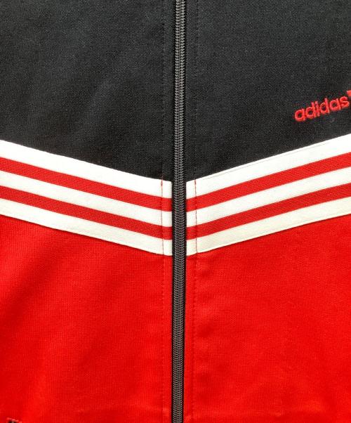 adidas（アディダス）adidas (アディダス) トラックジャケット/デサント製/80s ブラック×レッド サイズ:Mの古着・服飾アイテム