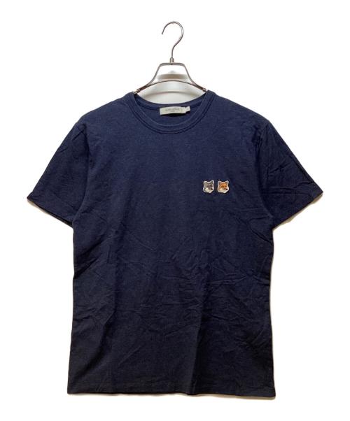 maison kitsune（メゾンキツネ）maison kitsune (メゾンキツネ) 半袖カットソー ネイビー サイズ:Lの古着・服飾アイテム
