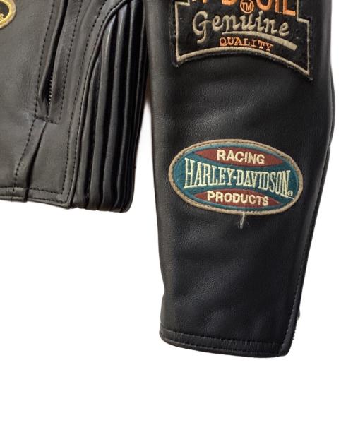 HARLEY-DAVIDSON（ハーレーダビッドソン）HARLEY-DAVIDSON (ハーレーダビッドソン) レザージャケット ブラック サイズ:Mの古着・服飾アイテム