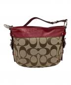 COACHコーチ）の古着「ショルダーバッグ」｜レッド×ベージュ