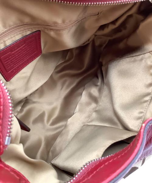 COACH（コーチ）COACH (コーチ) ショルダーバッグ レッド×ベージュの古着・服飾アイテム