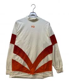 Y-3（ワイスリー）の古着「モックネックカットソー」｜アイボリー×オレンジ
