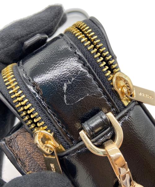 MICHAEL KORS（マイケル・コース）MICHAEL KORS (マイケル・コース) チェーンショルダーバッグ ブラック×ブラウンの古着・服飾アイテム