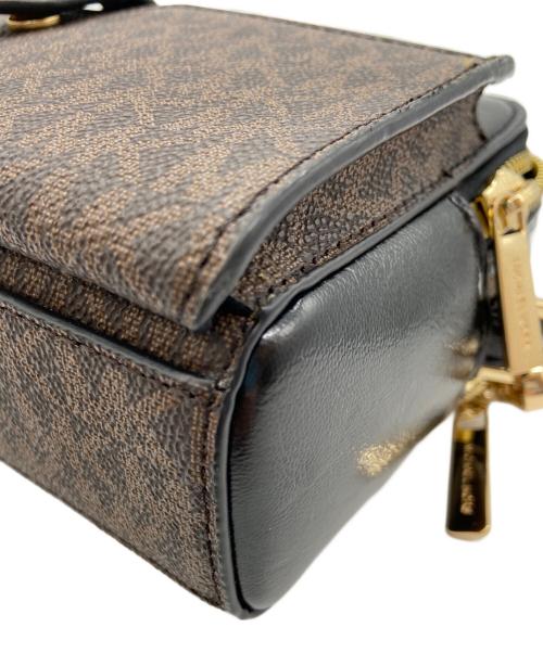 MICHAEL KORS（マイケル・コース）MICHAEL KORS (マイケル・コース) チェーンショルダーバッグ ブラック×ブラウンの古着・服飾アイテム