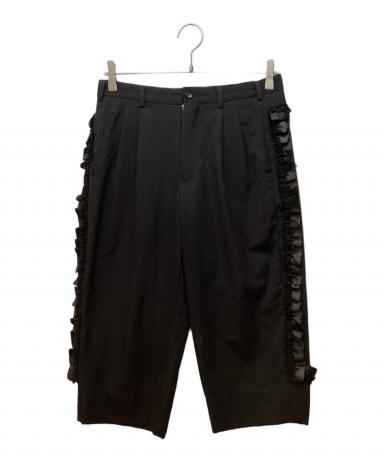 コムデギャルソン GB-P002 フリル　デザイン　クロップ　パンツ ブラックS 中古・古着通販】COMME des GARCONS (コムデギャルソン) サイドフリル