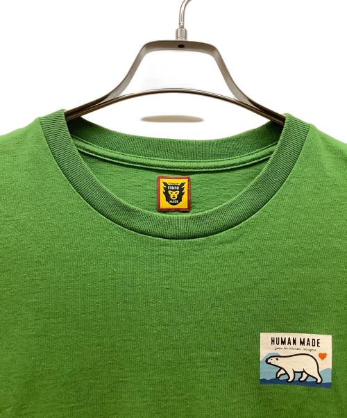 HUMAN MADE（ヒューマンメイド）HUMAN MADE (ヒューマンメイド) 長袖カットソー/Polar Bear T Shirt グリーン サイズ:Lの古着・服飾アイテム