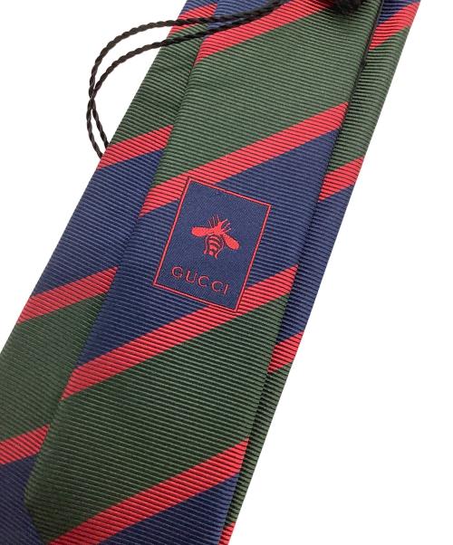 GUCCI（グッチ）GUCCI (グッチ) ネクタイ ネイビー×グリーン×レッド サイズ:不明の古着・服飾アイテム