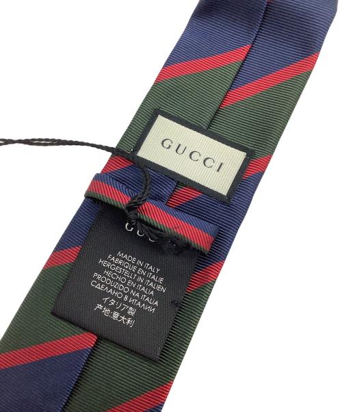 GUCCI（グッチ）GUCCI (グッチ) ネクタイ ネイビー×グリーン×レッド サイズ:不明の古着・服飾アイテム
