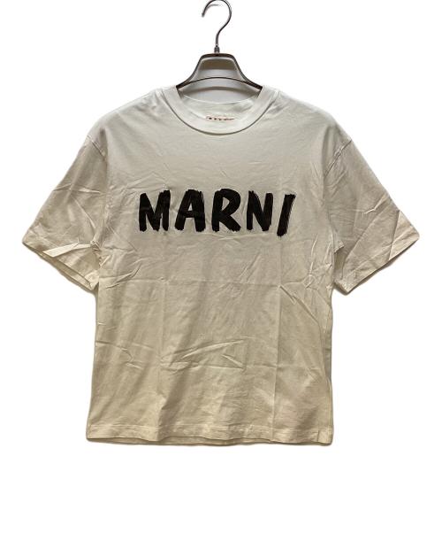 MARNI（マルニ）MARNI (マルニ) 半袖カットソー/レタリングプリント オーバーサイズTシャツ ホワイト×ブラック サイズ:36の古着・服飾アイテム