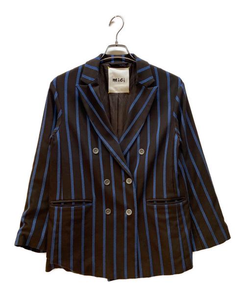mici（ミチ）mici (ミチ) テーラードジャケット ブラウン×ブルー サイズ:Sの古着・服飾アイテム