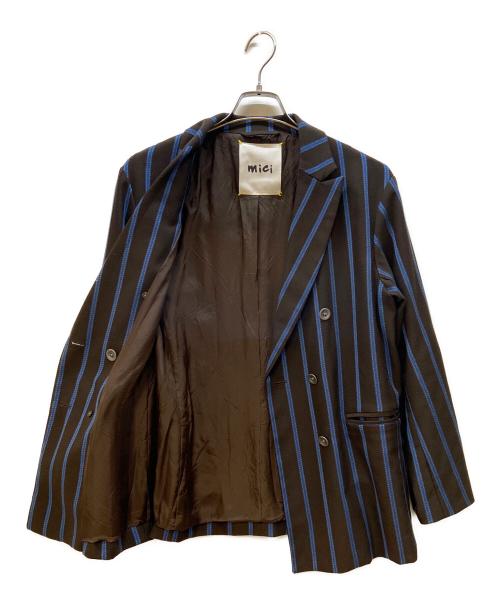 mici（ミチ）mici (ミチ) テーラードジャケット ブラウン×ブルー サイズ:Sの古着・服飾アイテム