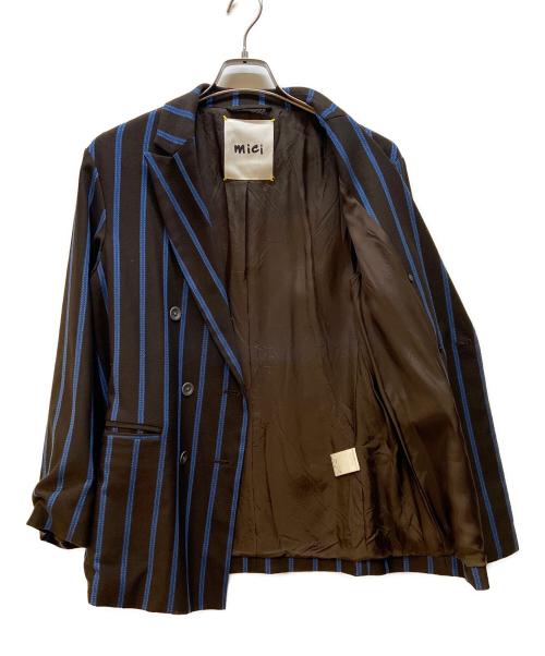 mici（ミチ）mici (ミチ) テーラードジャケット ブラウン×ブルー サイズ:Sの古着・服飾アイテム