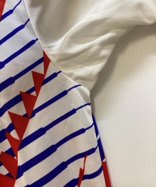 adidas（アディダス）adidas (アディダス) ゲームシャツ ホワイト×ブルー サイズ:XOの古着・服飾アイテム