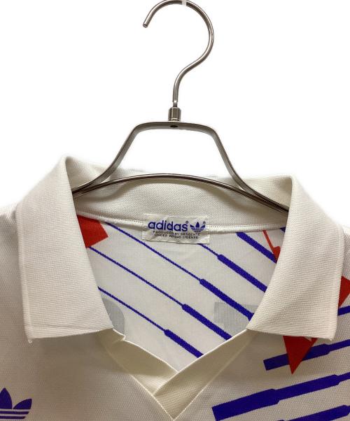 adidas（アディダス）adidas (アディダス) ゲームシャツ ホワイト×ブルー サイズ:XOの古着・服飾アイテム