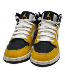 NIKE（ナイキ）の古着「ハイカットスニーカー/Air Jordan 1 Mid "Yellow Ochre"」｜ブラック×イエロー