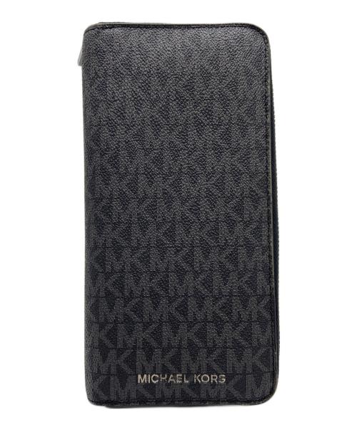 MICHAEL KORS（マイケル・コース）MICHAEL KORS (マイケル・コース) ラウンドファスナー財布 ブラックの古着・服飾アイテム