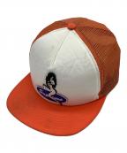 SUPREMEシュプリーム）の古着「メッシュキャップ」｜オレンジ×ホワイト
