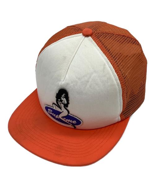 SUPREME（シュプリーム）SUPREME (シュプリーム) メッシュキャップ オレンジ×ホワイトの古着・服飾アイテム