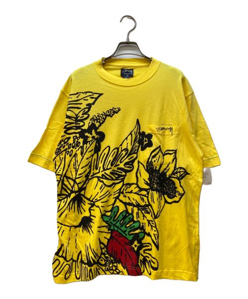 stussy（ステューシー）stussy (ステューシー) 半袖カットソー/ISLAND LIFE TEE イエロー サイズ:Mの古着・服飾アイテム