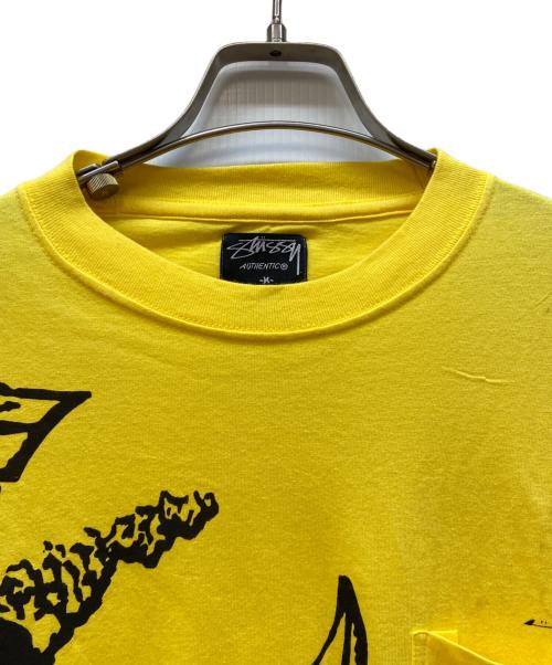 stussy（ステューシー）stussy (ステューシー) 半袖カットソー/ISLAND LIFE TEE イエロー サイズ:Mの古着・服飾アイテム