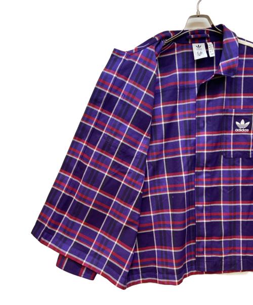 adidas Originals（アディダスオリジナル）adidas Originals (アディダスオリジナル) KORN (コーン) 長袖シャツ/FLANNEL LS MULTCO パープル サイズ:2XLの古着・服飾アイテム