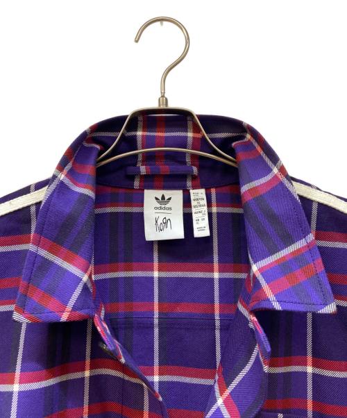 adidas Originals（アディダスオリジナル）adidas Originals (アディダスオリジナル) KORN (コーン) 長袖シャツ/FLANNEL LS MULTCO パープル サイズ:2XLの古着・服飾アイテム