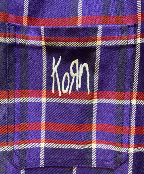 adidas Originals（アディダスオリジナル）adidas Originals (アディダスオリジナル) KORN (コーン) 長袖シャツ/FLANNEL LS MULTCO パープル サイズ:2XLの古着・服飾アイテム
