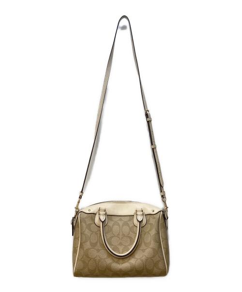 COACH（コーチ）COACH (コーチ) 2WAYショルダーバッグ ベージュ×ホワイトの古着・服飾アイテム