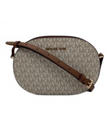 MICHAEL KORS（マイケル・コース）の古着「ジェットセットトラベル/クロスボディバッグ/35S1GTVC6B 」｜ブラウン×アイボリー