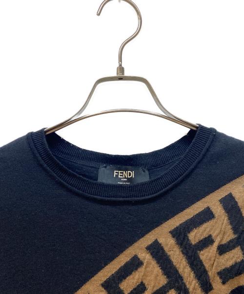 FENDI（フェンディ）FENDI (フェンディ) 薄手ニット ブラック×ブラウン サイズ:52の古着・服飾アイテム