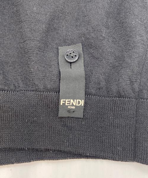 FENDI（フェンディ）FENDI (フェンディ) 薄手ニット ブラック×ブラウン サイズ:52の古着・服飾アイテム