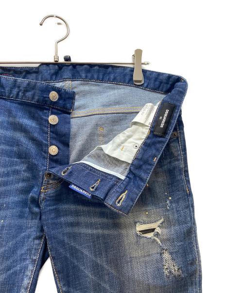 DSQUARED2（ディースクエアード）DSQUARED2 (ディースクエアード) ダメージデニムパンツ インディゴ サイズ:52の古着・服飾アイテム
