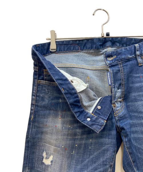 DSQUARED2（ディースクエアード）DSQUARED2 (ディースクエアード) ダメージデニムパンツ インディゴ サイズ:52の古着・服飾アイテム