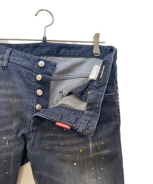 DSQUARED2（ディースクエアード）DSQUARED2 (ディースクエアード) ダメージデニムパンツ ブラック サイズ:50の古着・服飾アイテム