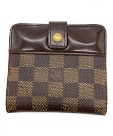 LOUIS VUITTON（ルイ ヴィトン）の古着「2つ折り財布//コンパクトジップ/ダミエ」｜ブラウン
