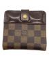 LOUIS VUITTON（ルイ ヴィトン）の古着「2つ折り財布//コンパクトジップ/ダミエ」｜ブラウン