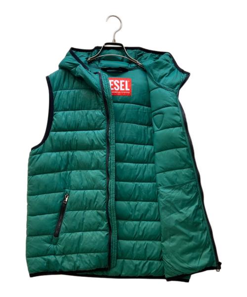 DIESEL（ディーゼル）DIESEL (ディーゼル) 中綿ベスト グリーン サイズ:16Y※メンズSサイズ相当の古着・服飾アイテム