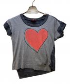 Vivienne Westwood RED LABELヴィヴィアンウエストウッドレッドレーベル）の古着「半袖カットソー」｜グレー×ブラック×レッド