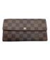 LOUIS VUITTON（ルイ ヴィトン）の古着「長財布/ダミエ/ポルトフォイユ・サラ」｜ブラウン
