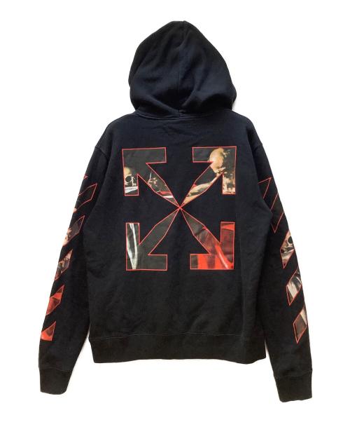 OFFWHITE（オフホワイト）OFFWHITE (オフホワイト) プルオーバーパーカー/21SS CARAVAGGIO PAINTING HOODIE ブラック×レッド サイズ:XLの古着・服飾アイテム
